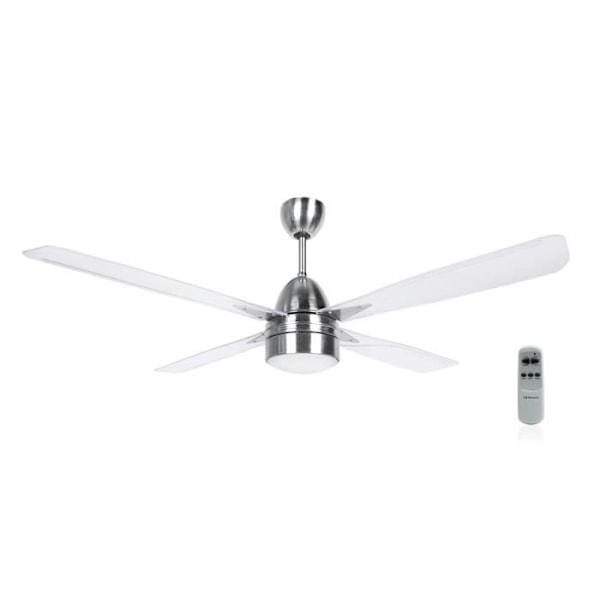 Orbegozo CP 71132 Takfläkt med ljus och fjärrkontroll, 4 blad, 132 cm i diameter, effekt 90 W och 3