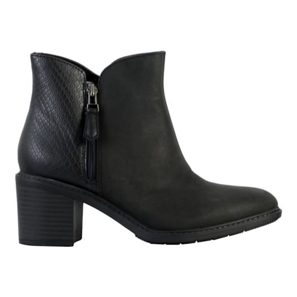 Clarks Scene ankelstövlar med dragkedja för kvinnor i svart läder - bred 6 cm klack Svart 38