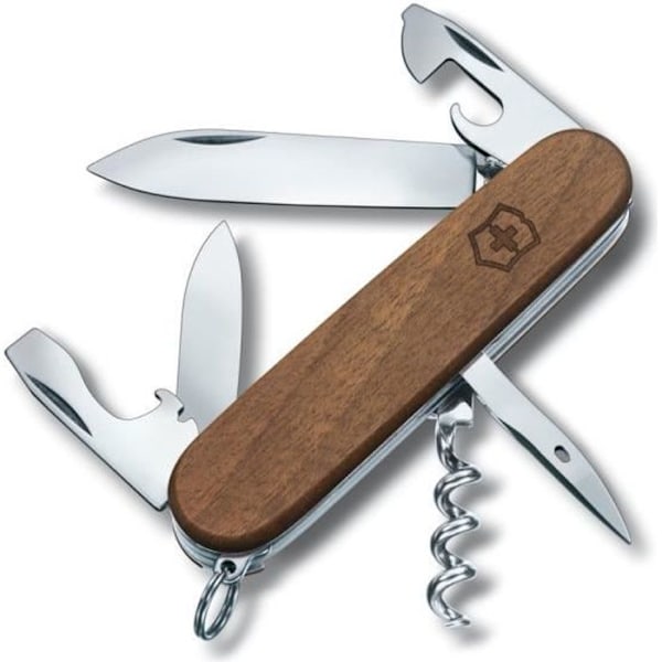 Fickkniv Schweiz - Victorinox - Spartan - Valnöt - 10 funktioner - Multisport Valnötsträ