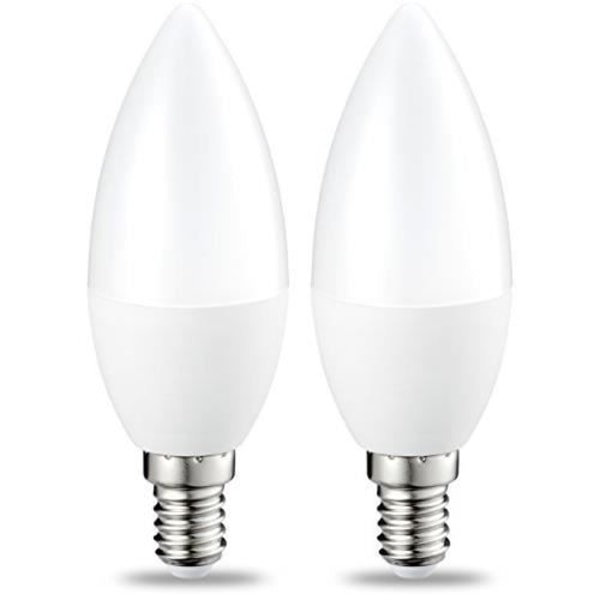 Amazon Basics 5,5 W (40 W ekvivalent) Varmvit dimbar LED-flammformad liten Edison-skruvglödlampa, E14 (paket med 2)