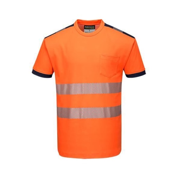 Portwest - Vision PW3 High Visibility T-shirt - T181 - Orange / Marinblå - L Orange/marinblå XXXL