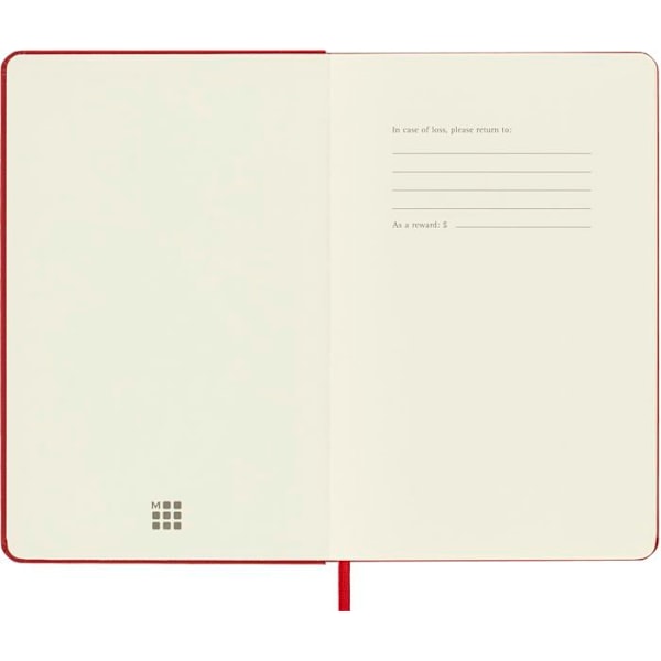 Anteckningsbok - Moleskine-guidebok - 322903 - Classic Notes 11,5x18, rutmönster, skarlet röd