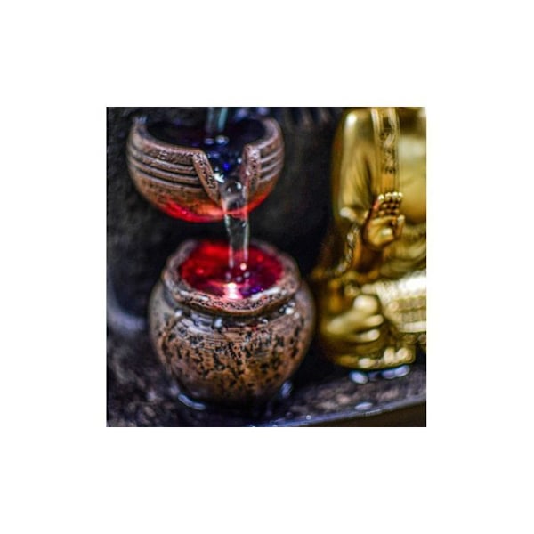 Fontän Buddha Bhava - L 15 x B 20 x H 25 cm - LED Grå
