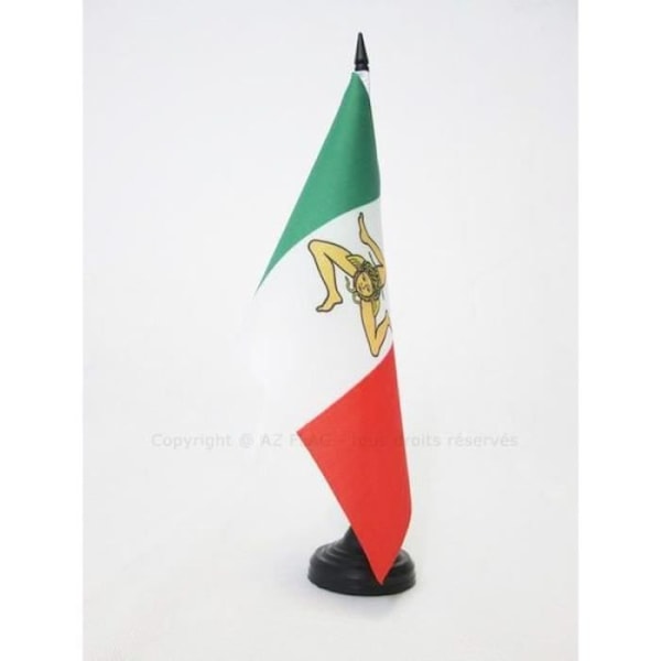 Bordflagga för den oberoende regeringen i Sicilien 1848 21x14cm - från revolutionen 1848 Hög kvalitet