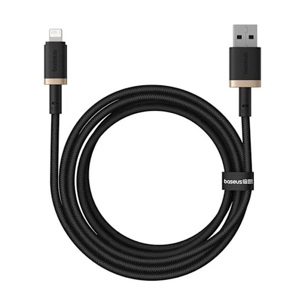 USB till Lightning datakabel, 2,4 A, 2 m - Baseus Dura (P10377801U01-02) - Guld / Svart