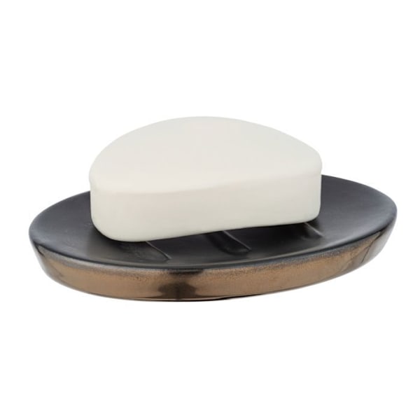 Tvålställ - WENKO - Brandol - Keramik - Svart - Koppar - 12x10x1,5 cm svart - koppar