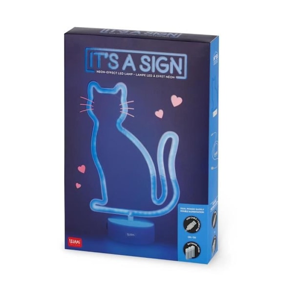 Legami LED-lampa neon 'Det är en skylt' tema Kitty - Blå