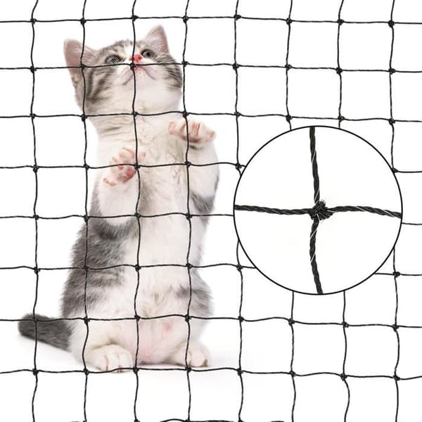 Kattnät Förstärkt nät 8 m x 3 m Hållbart skydd utan borrning