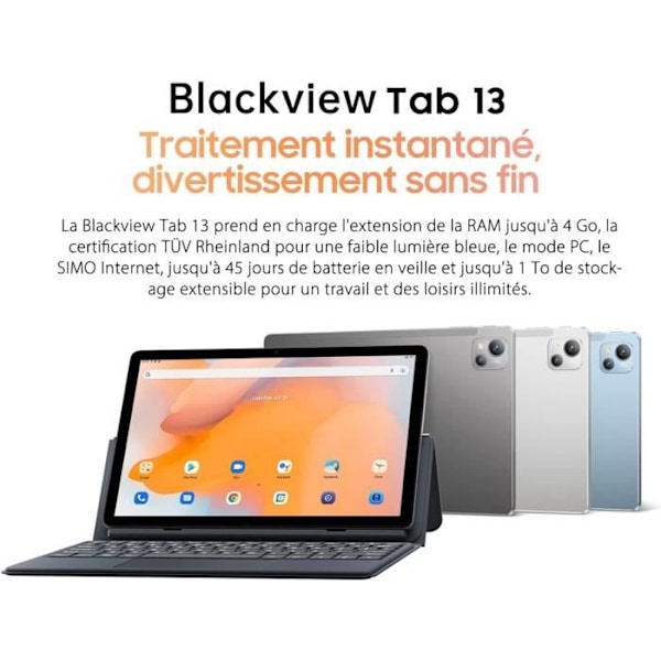 Blackview Tab 13 - Dual Sim 4G Pekskärm - FHD+ 10.1, 128 GB Internminne Utbyggbar till 1 to - Certifierad T