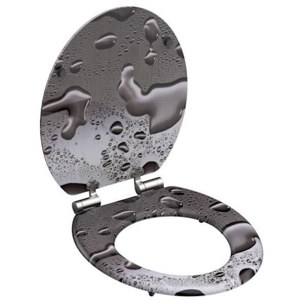 SCHÜTTE Toalettsits med soft close GRÅT STÅL 438743