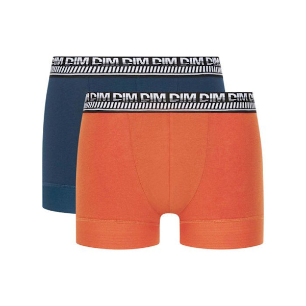 Paket med 2 bomullsboxers "Stay & Fit" för män - DIM - 02CS - BLEUKLEINORANGE - Orange - Vuxen - Herr Orange 5