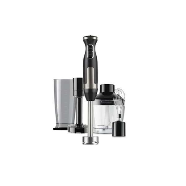 Handmixare - BLACK+DECKER - BXHBA1500E - 1500W - 20 hastigheter + Turbo - 4 tillbehör Svart