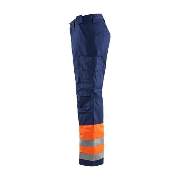 Högsynlighets arbetsbyxor vinter Blaklader Neon orange/marinblå 38