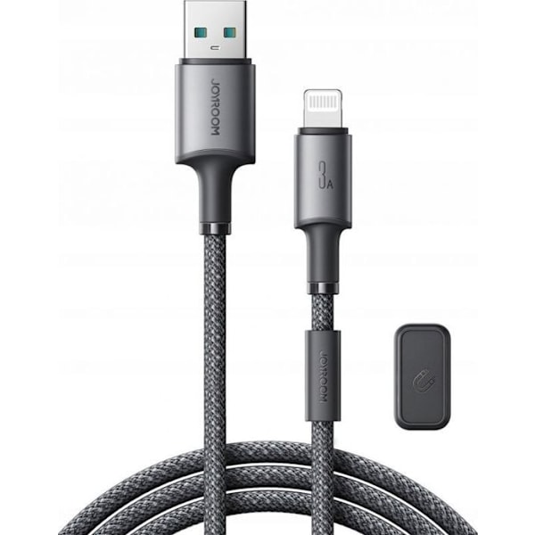 Joyroom - JYR1119 - S-A50 Unlimited Series 3A USB-A / Lightning-kabel med magnetisk organiserare 1,2 m grå