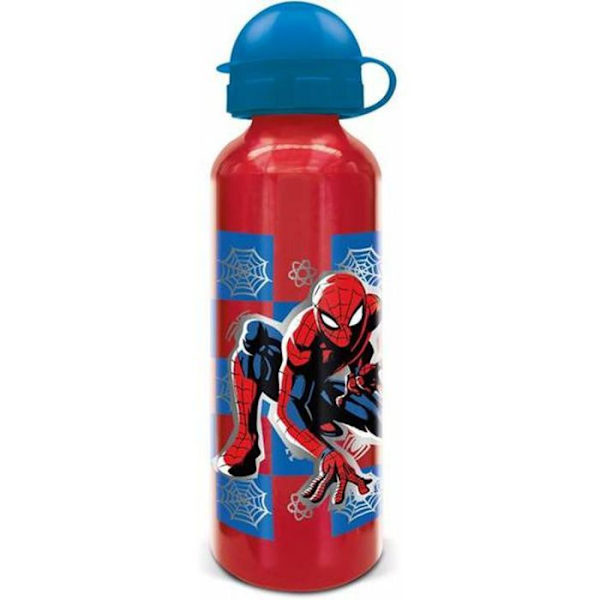 Flaska - kanister - isolerad flaska Stor - 74760 - 530 ML ALUMINIUMFLASKA FÖR BARN | SPIDERMAN ARACHNID GRID
