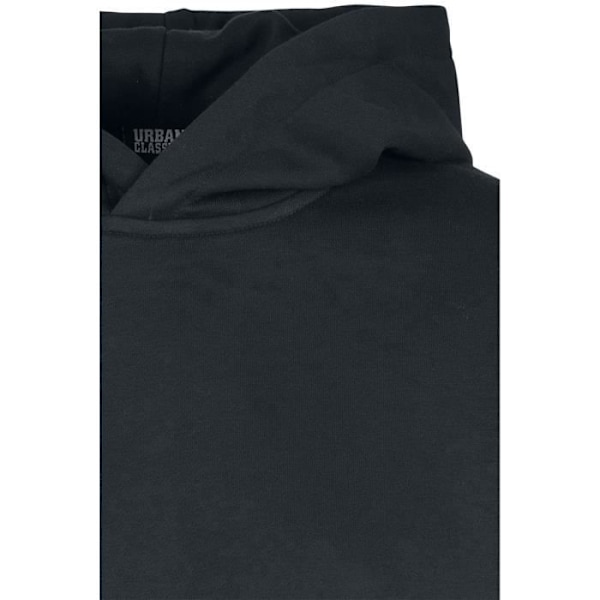 Svart huvtröja - URBAN CLASSICS - Oversized Cropped Sweatshirt - Dam - Långa ärmar Svart S