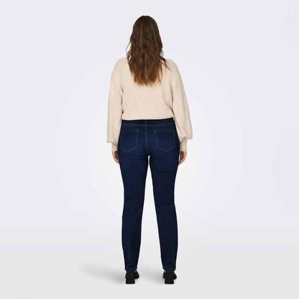 Mörkblå raka stretchjeans Kvinna ONLY CARMAKOMA Mörkblå 42
