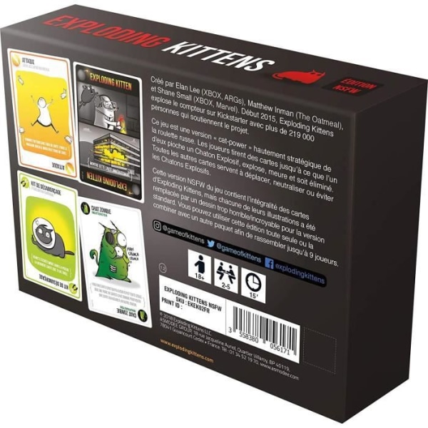 Kortspel - Exploding Kittens: NSFW Edition - Asmodee - Festspel för vuxna Flerfärgad