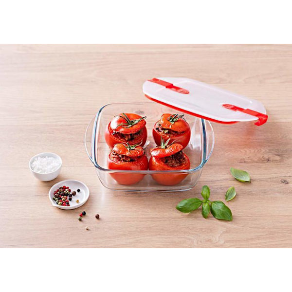 Pyrex (R) - Cook - Värme - Set med 5 glasfat med lufttäta lock, mikrovågssäker - BPA-fri