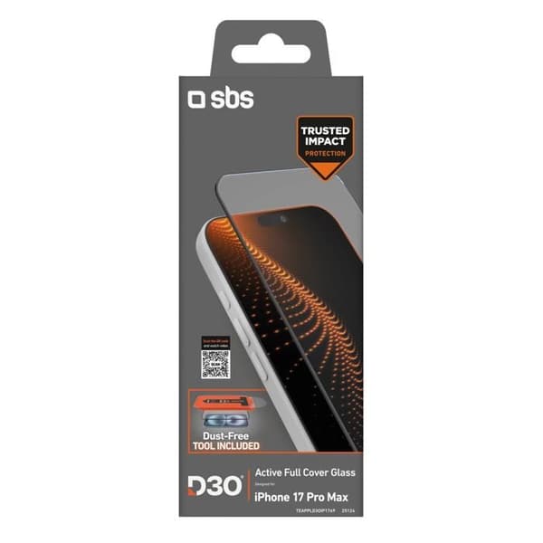 Skyddsglas med applicator för iPhone 17 Pro Max med D3O-teknologi