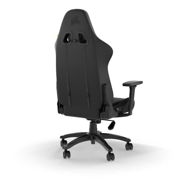 CORSAIR - Kontorsstol - Spelfåtölj - TC100 RELAXED - Imiterat läder - Ergonomiskt - Justerbara armstöd - Svart - Svart