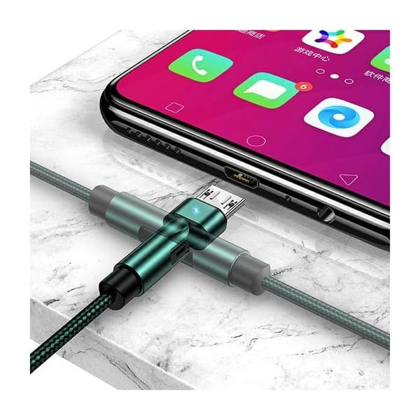 USAMS MicroUSB-kabel 1m Snabbladdning Grön