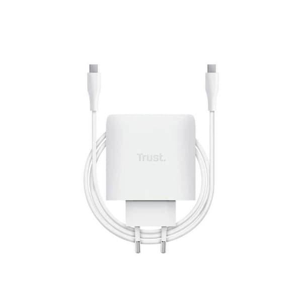 Batteriladdare - Trust 25526 - Universell - 2 USB-C-portar - 20 V (max) Vit