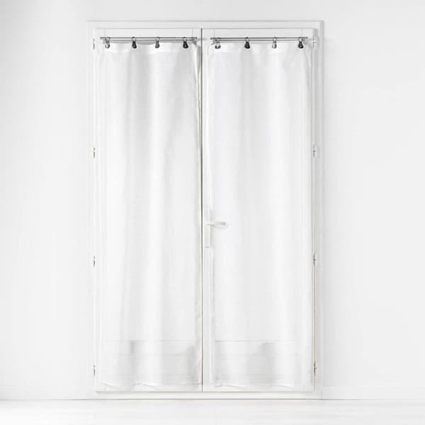 Par av gardiner Linka 2 x 70 x 200 cm vävd vit - öglor Vit