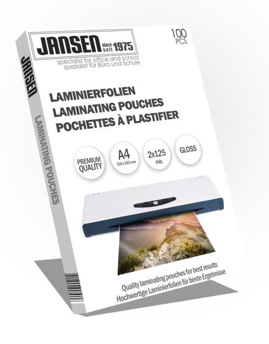 Plastikfickor - Jansen - 8021505 - A4 - 250 mikron - Glansiga