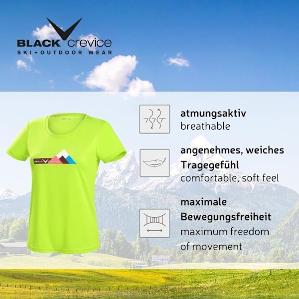 T-shirt Svart klyfta - BCR281723-Y2-44 - Dam T-shirt Funktion Funktion T-shirt för Kvinna Kvinna Gul 44