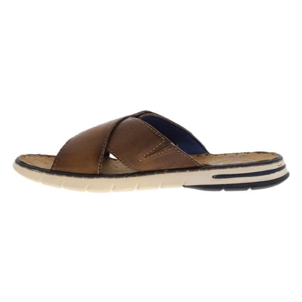 Platta sandaler - Bugatti - 6300 Cognac - Brunt läder - Kardborreknäppning - Medelhög skafthöjd kastanj 42