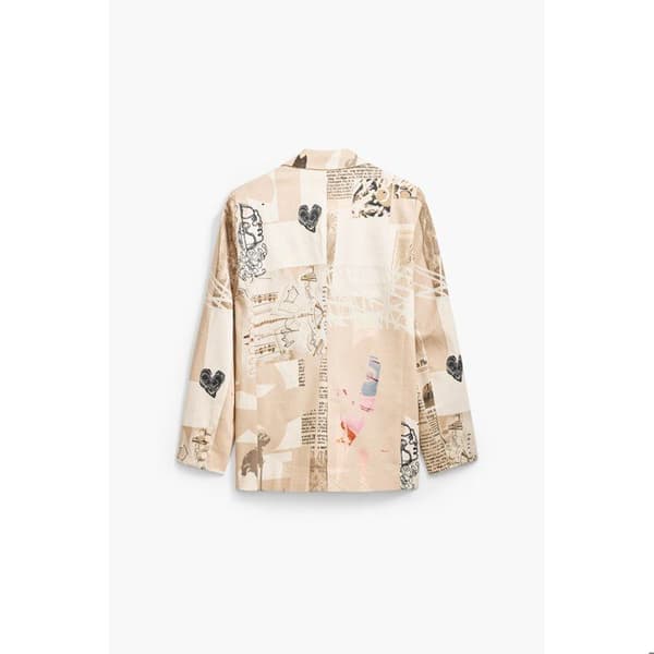 Kvinnors blazer Desigual Lacroix beige jag