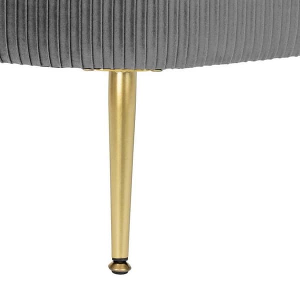 Banc coffre i grått velour Solaro 100x40cm Grå