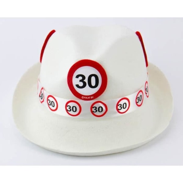 Kostym - CREATIVE - Creative Traffic Sign 30th White Hat - Vuxen - Blandat - Vit