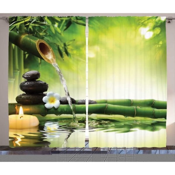 Abakuhaus Spa Dubbelpar Gardiner, Bamboo Meditationsstenar, Flerfärgad, 280 x 260 cm