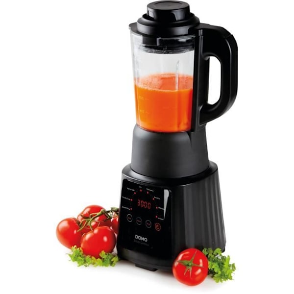 Multifunktionsuppvärmd mixer - DOMO - DO726BL - 900 W - 1,2 L - 8 program - LED-display - Svart svart och klar