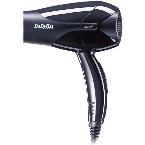 BABYLISS Kompakt hårtork 2000W 2 hastigheter / T°+ frisk luft - Svart