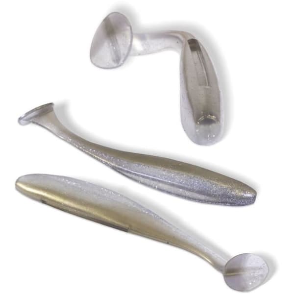 5-pack Quantum 4street B-Ass Shad - grå/vit - 11 cm