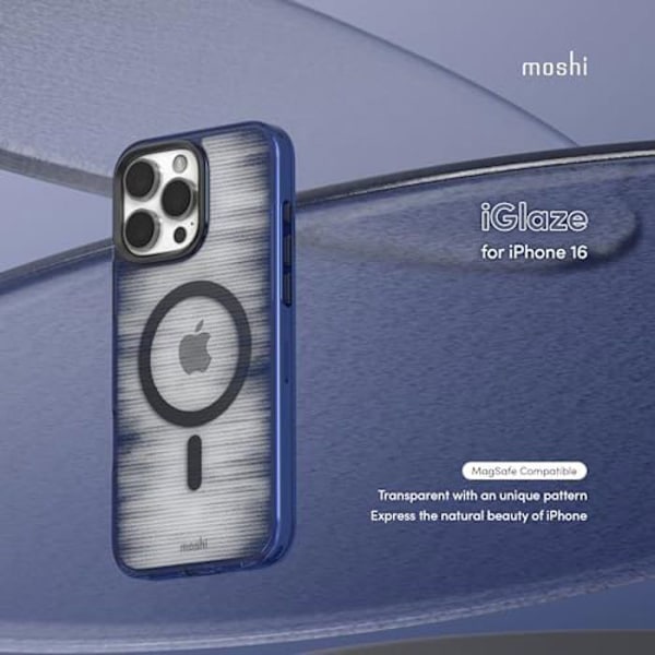 Coque - MOSHI - iGlaze - iPhone 16 Pro - Skydd 360° - Kompatibel med MagSafe - Matt vitt Vitt dimmigt