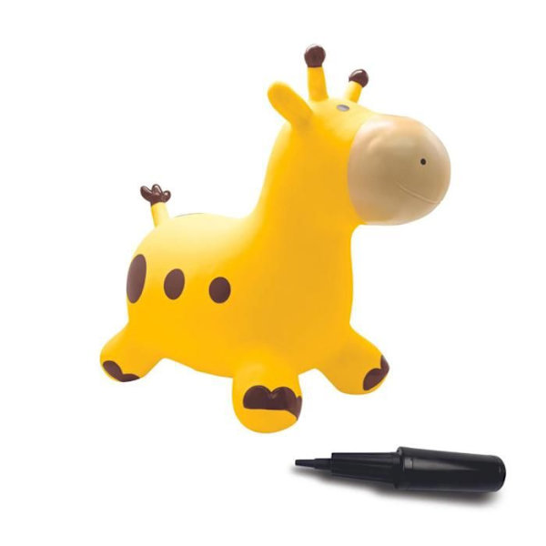 Uppblåsbar hoppgiraff - Lexibook - 45 cm H - Manuell pump ingår - Från 3 år Gul