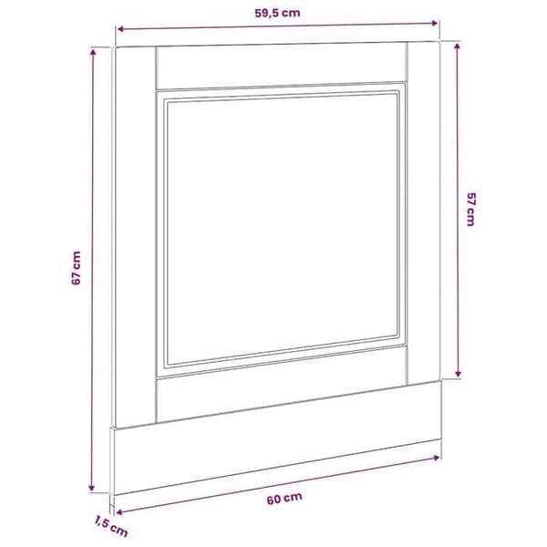 vidaXL Diskbänkspanel Porto vit glans 60x1,5x57 cm 854139