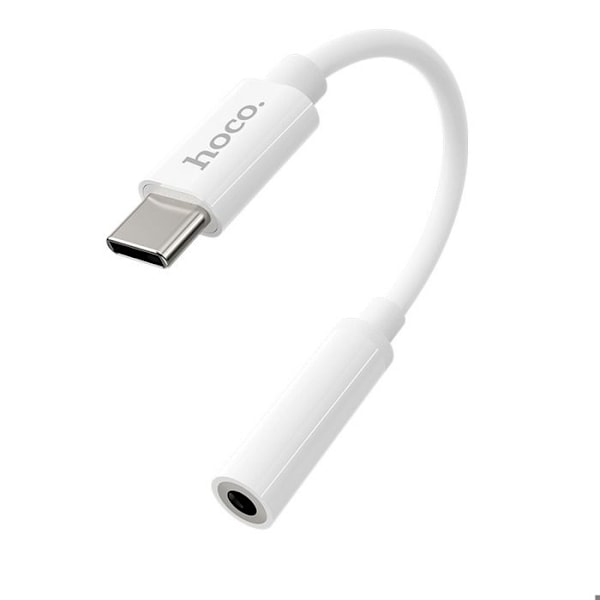 Hoco - Ljudkabeladapter (LS30) - Typ-C till Jack 3,5 mm - Vit