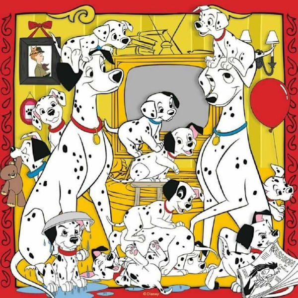 Disney Ravensburger Pussel - Aristocats, Rox och Rouky, Dalmatiner - 3x49 bitar Flerfärgad