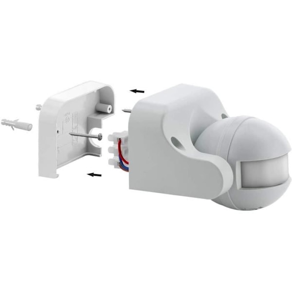 Infrarörelseavkännare - VELAMP - IP44 - Svart - 12m - 180° Svart