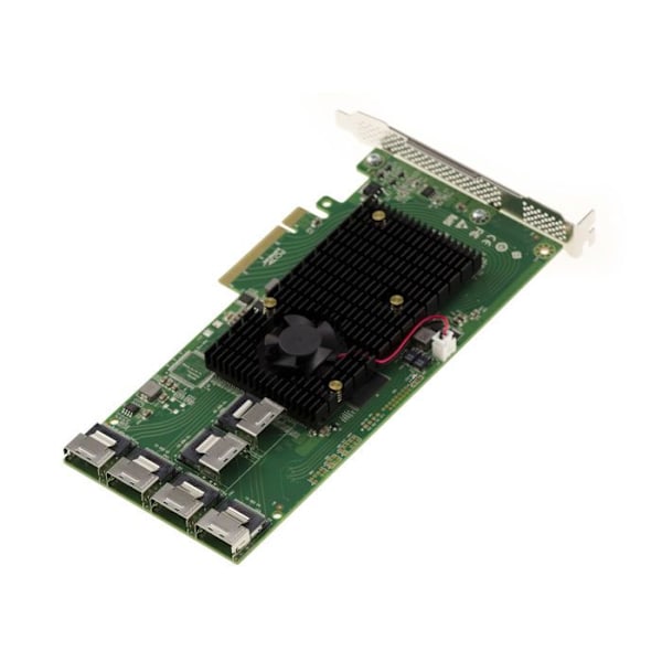 PCIe 2.0 SAS 6GB 24 internportar styrkort. OEM modell SAS 2008 + SAS 2X36