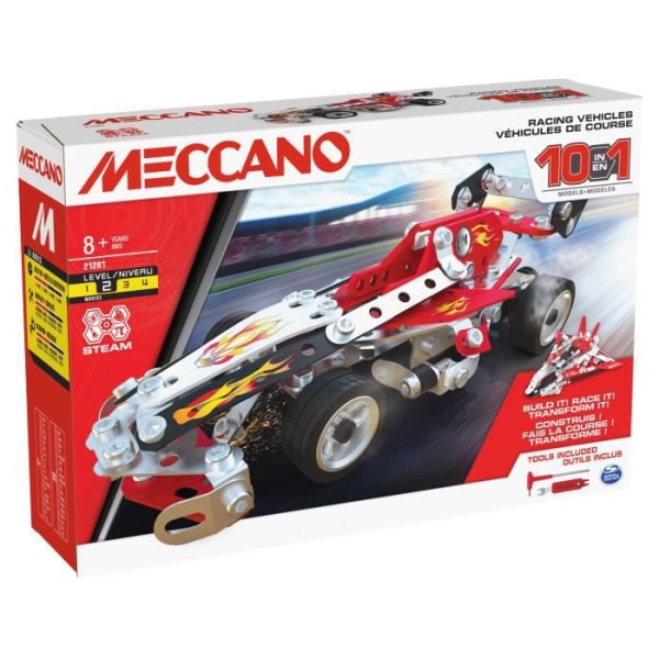 MECCANO - RACINGFORDON 10 MODELLER - 6060104 - 10 modeller av racerfordon att bygga - Konstruktionsspel