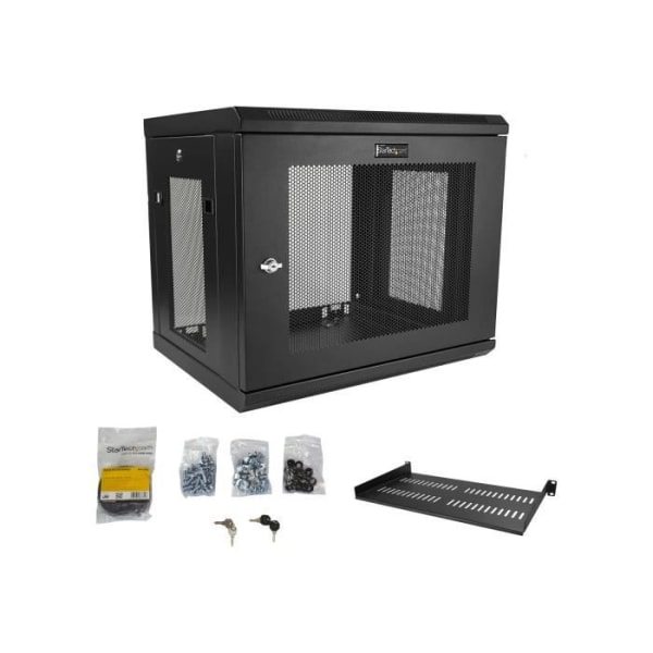 StarTech.com 9U Serverrack Väggmonterad Serverskåpskåp Upp till 17" djupt nätverksskåp Förvaringsskåp...