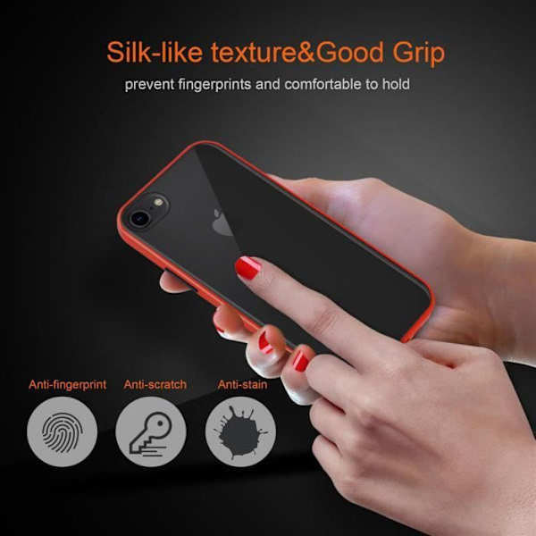 Fodral för Apple iPhone 6 / 6S / 7 / 7S / 8 / SE 2020 i Frosted Red - Black Keys Cadorabo Cover Protective Silicone TPU