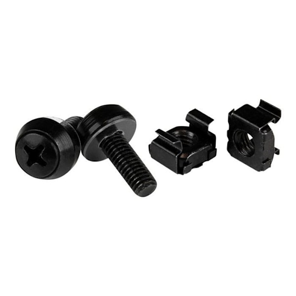 STARTECH Paket med 100 skruvar och hållarmuttrar M6 x - 12 mm - Stål - Svart