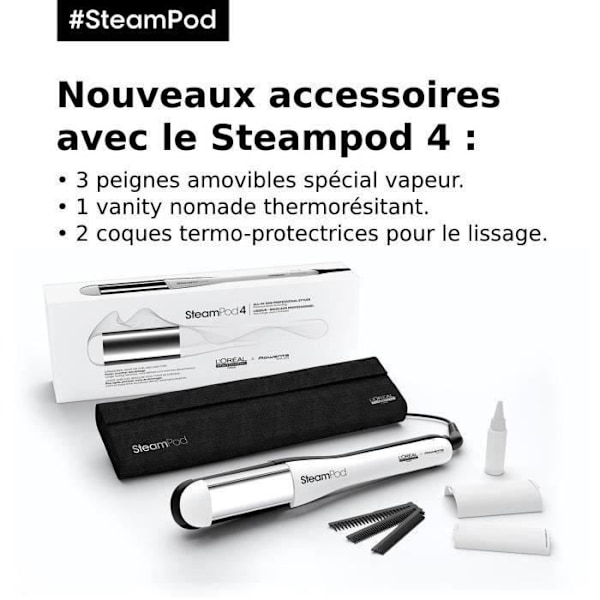 L’oreal Pro Straightener SteamPod 4 Steam Straightener and Curler Vit och silvergrå